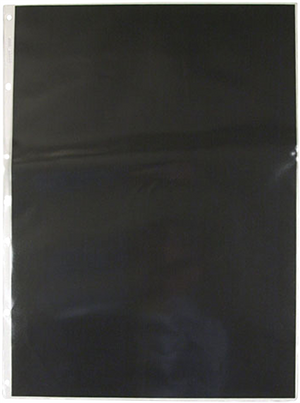 Colby Art 600A3P clear PVC A3 presentation sleeves with black insert paper, pack of 10