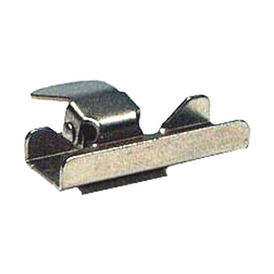 Colby KW-201-C chrome spring clip for the KW-201 numbering machine, a folded metal clip with two raised tabs, shown on a white background