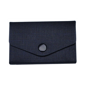 Colby POP black mini polypropylene card box with snap closure flap, fits 30 business cards