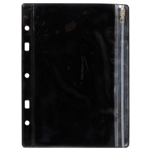 ColourHide Bindermate A5 pencil case in black with clear front panel and zip closure, pack of 6