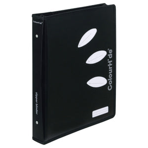 ColourHide My Zipper Binder A4 25mm in black with zip closure visible on white background
