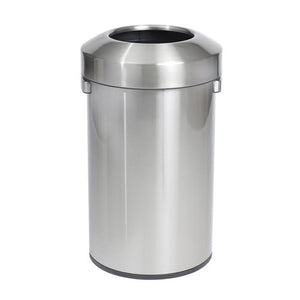 Compass Urban Open Top Stainless Steel Bin 60L front view showing brushed finish