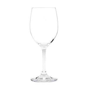 Connoisseur Berlin 350 ml red wine glass on white, a tall clear glass with a deep rounded bowl on a long slim stem