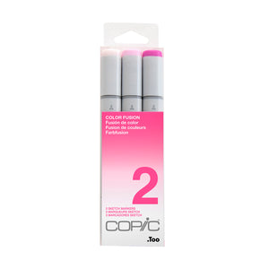 Copic Colour Fusion 2 pack holding three Sketch markers in pink tones