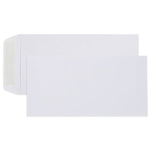 Cumberland 603331 DL white plain strip seal pocket envelope 220 x 110mm hero view — the standard Australian office envelope for everyday correspondence