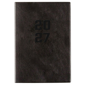 Cumberland Monthly Planner Diary 2027 A4 Month To View Black shown front on, the black cover, closed flat against a plain background.