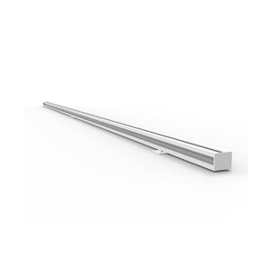 Rapidline Infinity infill rail in White Satin, 1200mm long, angled close view showing the 30 x 30mm profile and end detail.
