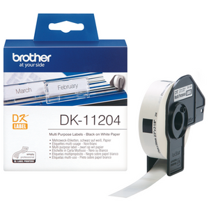 Brother Label Roll DK11204 17mm x 54mm Black on White