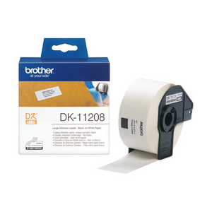 Brother Label Roll DK11208 38mm x 90mm Black on White