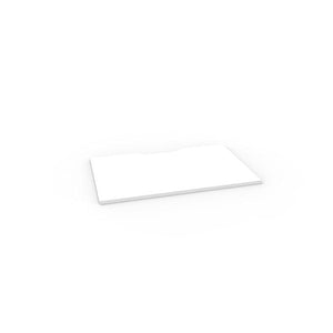 Rapidline scalloped table top in Natural White, shown on its own at an angle against a plain white background