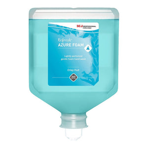 Deb Stoko Refresh Azure Foam Hand Wash 2L refill cartridge, pack of 4, with crisp fruit fragrance