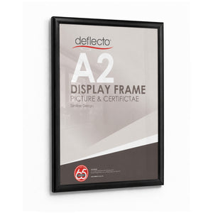 Deflecto Picture and Certificate Frame Black A2 front view