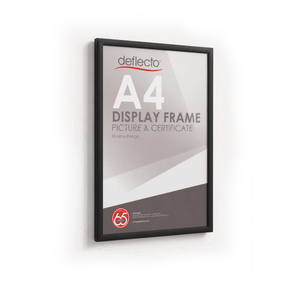 Deflecto Picture and Certificate Frame Black A4 front view