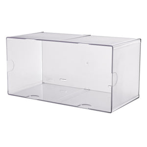 Deflecto clear stackable open double cube organiser, front view