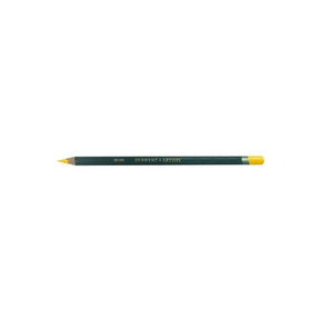 Single sharpened Derwent Artists pencil in Naples Yellow 0700, with a dark green barrel, gold DERWENT ARTISTS lettering and a Naples Yellow end