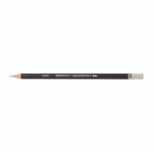 Derwent Graphitint Pencil in White on white: dark barrel printed DERWENT GRAPHITINT with a pale grey end cap and a sharpened point