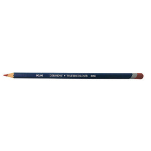Derwent Academy Watercolour Pencil Terracotta box of 6 pencils on white background
