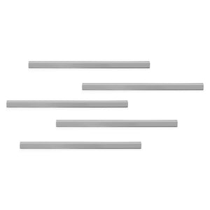 Five Durable Durafix 297 mm rails in silver on a white background