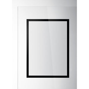 Durable Duraframe Sun A3 black magnetic frame shown on a glass surface in portrait orientation