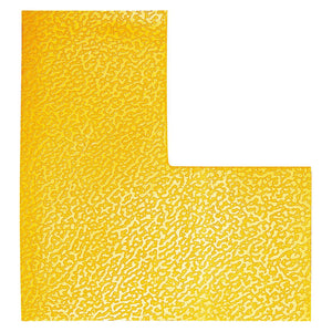 Durable yellow L shape floor marker, top view showing the textured surface