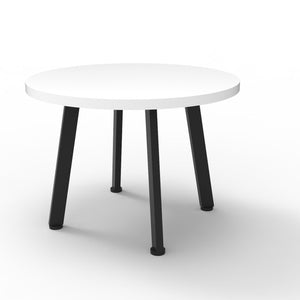 Rapidline Eternity Round Coffee Table 600mm Diameter Natural White / Black
