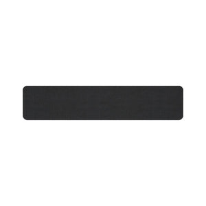Rapidline desk mounted polyester fibre screen 1790mm wide in black, flat front view showing the radial corners