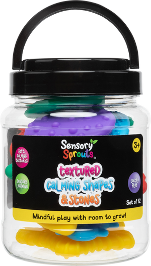 Sensory Sprouts Textured Calming Shapes and Stones Set of 12 Bright