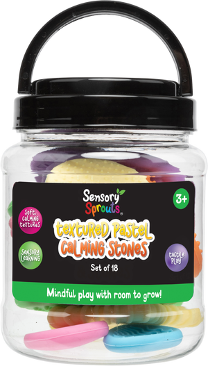 Sensory Sprouts Textured Calming Stones Set of 18 Pastel