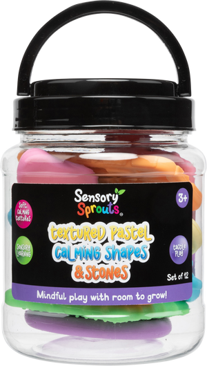 Sensory Sprouts Textured Calming Shapes and Stones Set of 12 Pastel