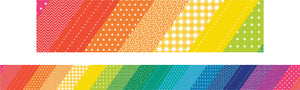 Learning Can Be Fun Rainbow Patterns Classroom Border Pack of 12