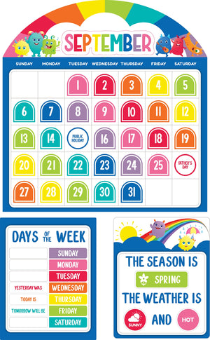 Learning Can Be Fun Giggle and Grow Calendar Bulletin Board Set