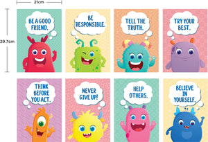 Learning Can Be Fun Giggle & Grow Character Traits Poster Set of 8