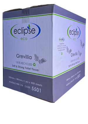 Eclipse Grevillia Eco 1 Ply Toilet Tissue 850 Sheets individually wrapped roll