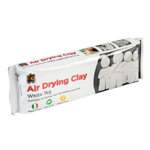 Educational Colours Air Drying Clay White 1kg. Educational Colours white air drying clay 1kg block ready for modelling and crafting.