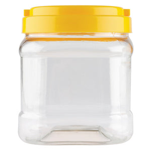 Educational Colours 1.5 litre clear plastic jar with screw cap and built-in carry handle, suitable for classroom and craft storage
