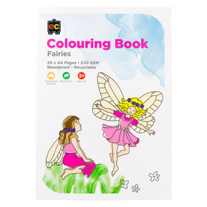 Educational Colours Fairies Colouring Book - A4, 20 pages, 250gsm bleed-proof paper