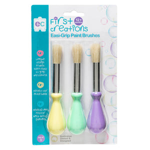 Educational Colours First Creations Easi-Grip Paint Brushes with bulb handles, set of 3