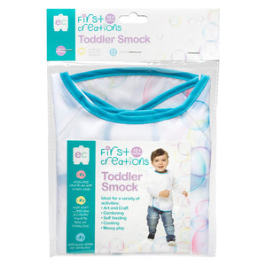 Educational Colours First Creations Toddler Smock Long Sleeve in polyester fabric, front view