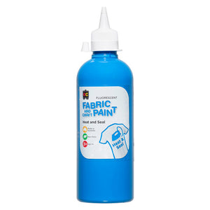 Educational Colours Fluorescent Fabric and Craft Paint 500ml Blue. Educational Colours Fluorescent Blue Fabric and Craft Paint in a 500ml eco-friendly PET bottle.