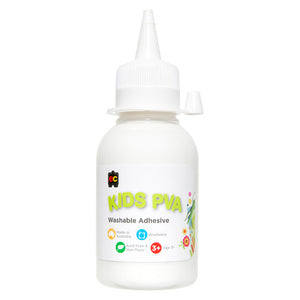 Educational Colours Kids PVA Washable Adhesive 125ml bottle, Australian-made non-toxic craft glue