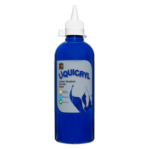 Educational Colours Liquicryl Junior Student Acrylic Paint 500ml Brilliant Blue. Educational Colours Liquicryl Junior Student Acrylic Paint 500ml bottle in Brilliant Blue.