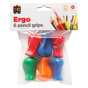 Educational Colours Pencil Grips Pack of 6. Educational Colours soft plastic pencil grips pack of 6 in assorted colours.