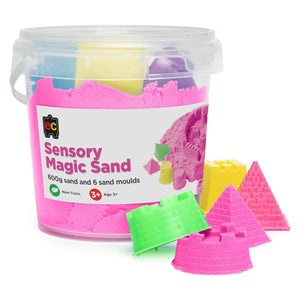 Educational Colours Sensory Magic Sand with Moulds 600g Pink - image 1