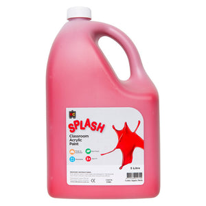 Educational Colours Splash Classroom Acrylic Paint 5L Toffee Apple (Red). Educational Colours Splash Classroom Acrylic Paint 5 litre bottle in Toffee Apple Red.