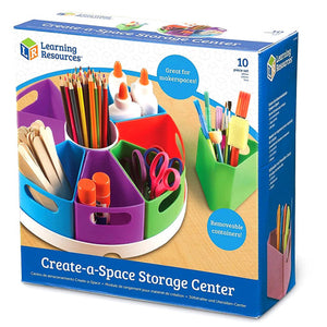 Elizabeth Richards LER3806 Create-a-Space Storage Centre with circular tray and 8 colourful containers