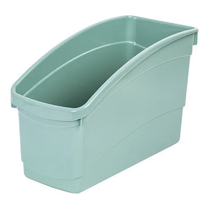 Elizabeth Richards Plastic Book Tub in Snow Gum colour, front view showing high-back design