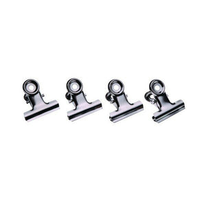 Esselte 63mm silver chrome bulldog clips, box of 36, strong spring grip with labelling crevice