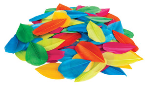 Trimmed Feathers Assorted 20g Seven Colours 8 to 10cm Leaf Shaped