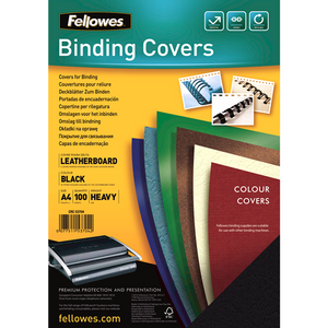 Fellowes Binding Covers Leatherboard A4 Black