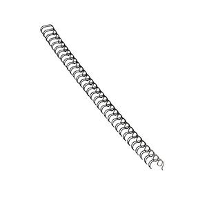 A single black Fellowes 34 loop wire binding comb shown full length on a diagonal against a plain white background